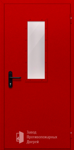 Фото двери «Однопольная со стеклом (красная)» в Талдому