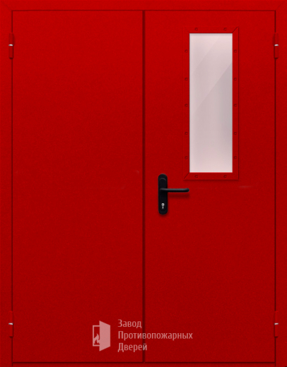 Фото двери «Двупольная со стеклом (красная)» в Талдому