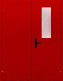 Фото двери «Двупольная со стеклом (красная)» в Талдому