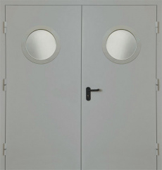 Фото двери «Двупольная с круглым стеклом EI-30» в Талдому