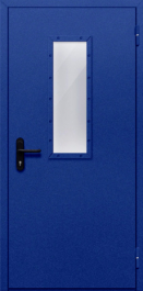 Фото двери «Однопольная со стеклом (синяя)» в Талдому