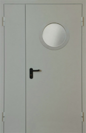 Фото двери «Полуторная с круглым стеклом EI-30» в Талдому